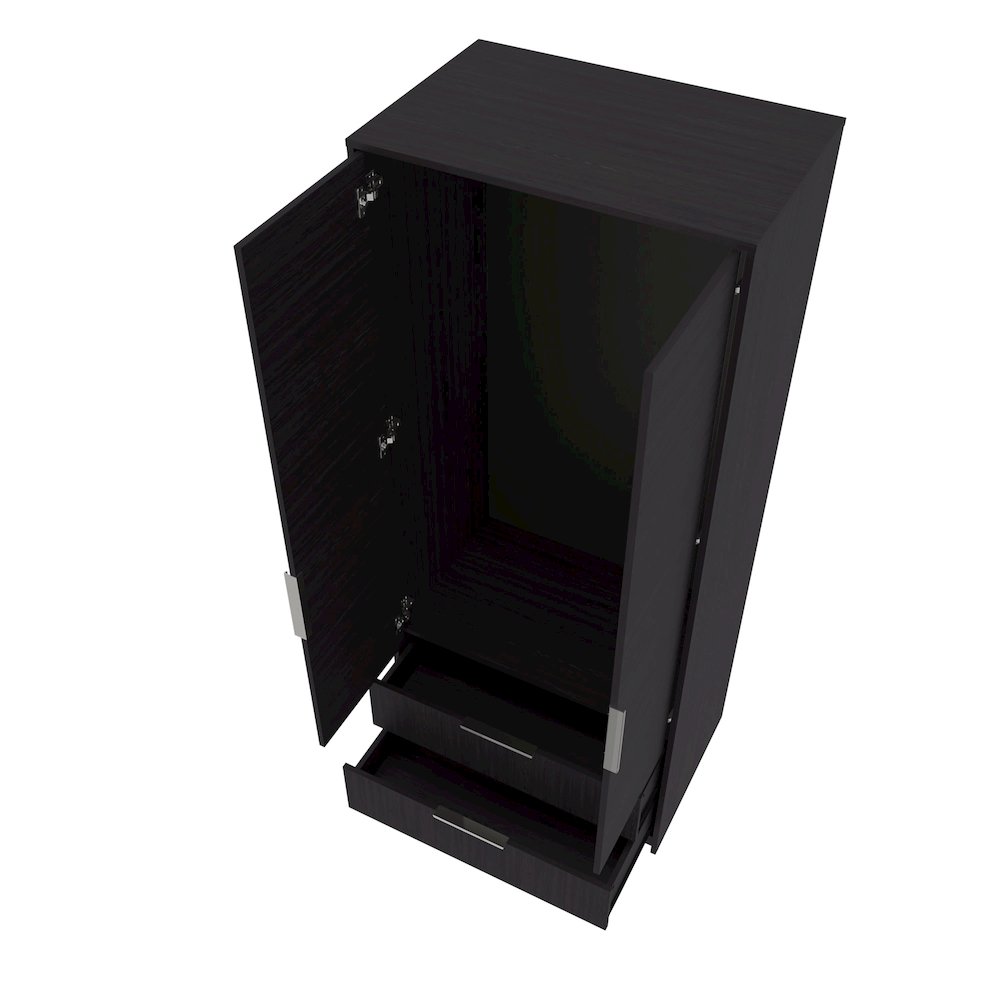 Forest 2 Door Wardrobe with Hanging Rod and 2 Drawers, Wengue. Picture 2