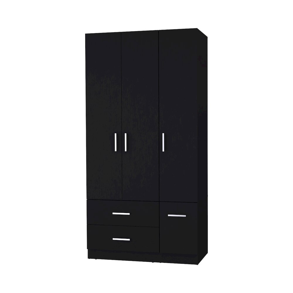 Douglas Armoire in melamine, two drawers, hanging rod and 4 doors.. Picture 1