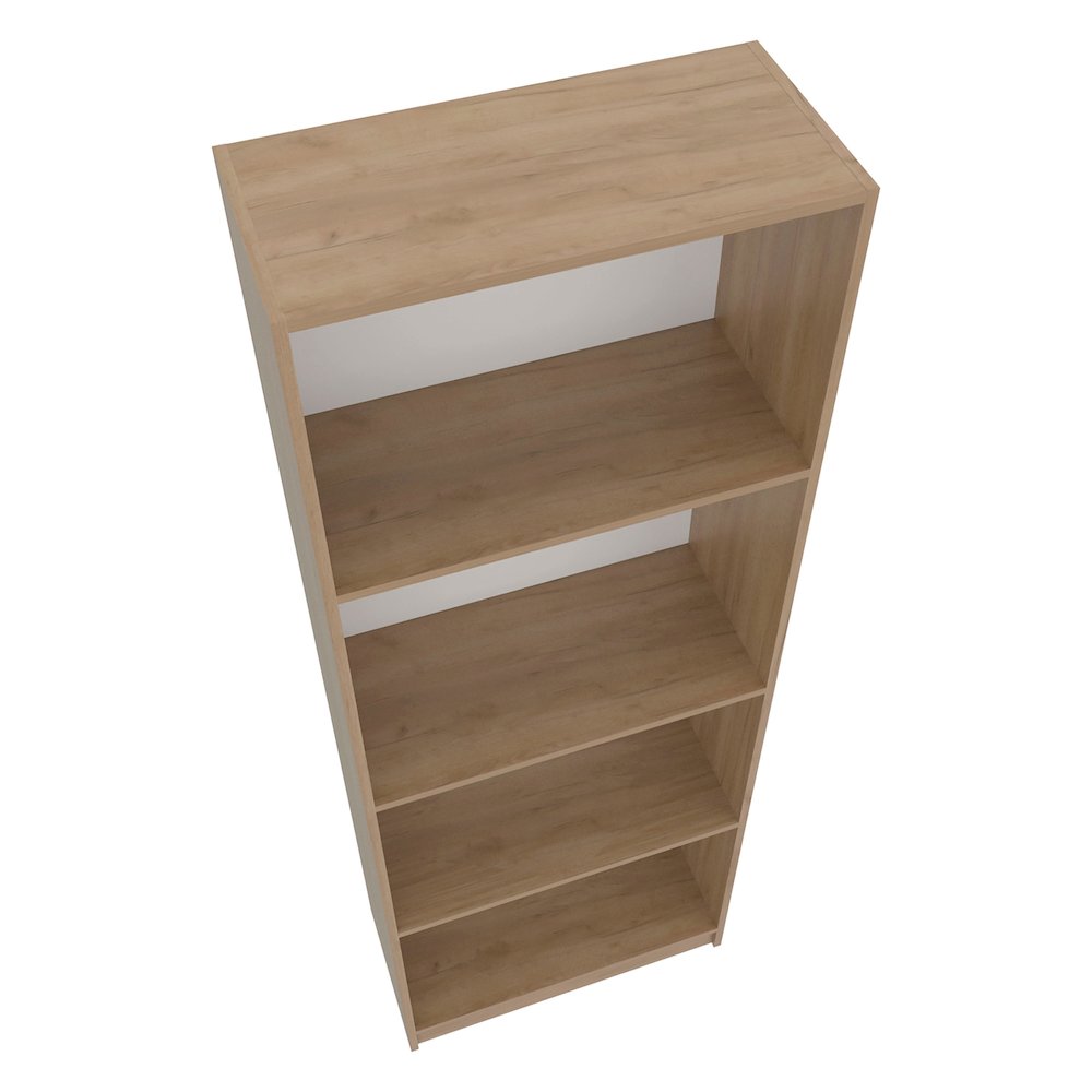 Bear Flat Bookcase with Open Storage and 4 Shelves ,Natural Oak and White. Picture 6