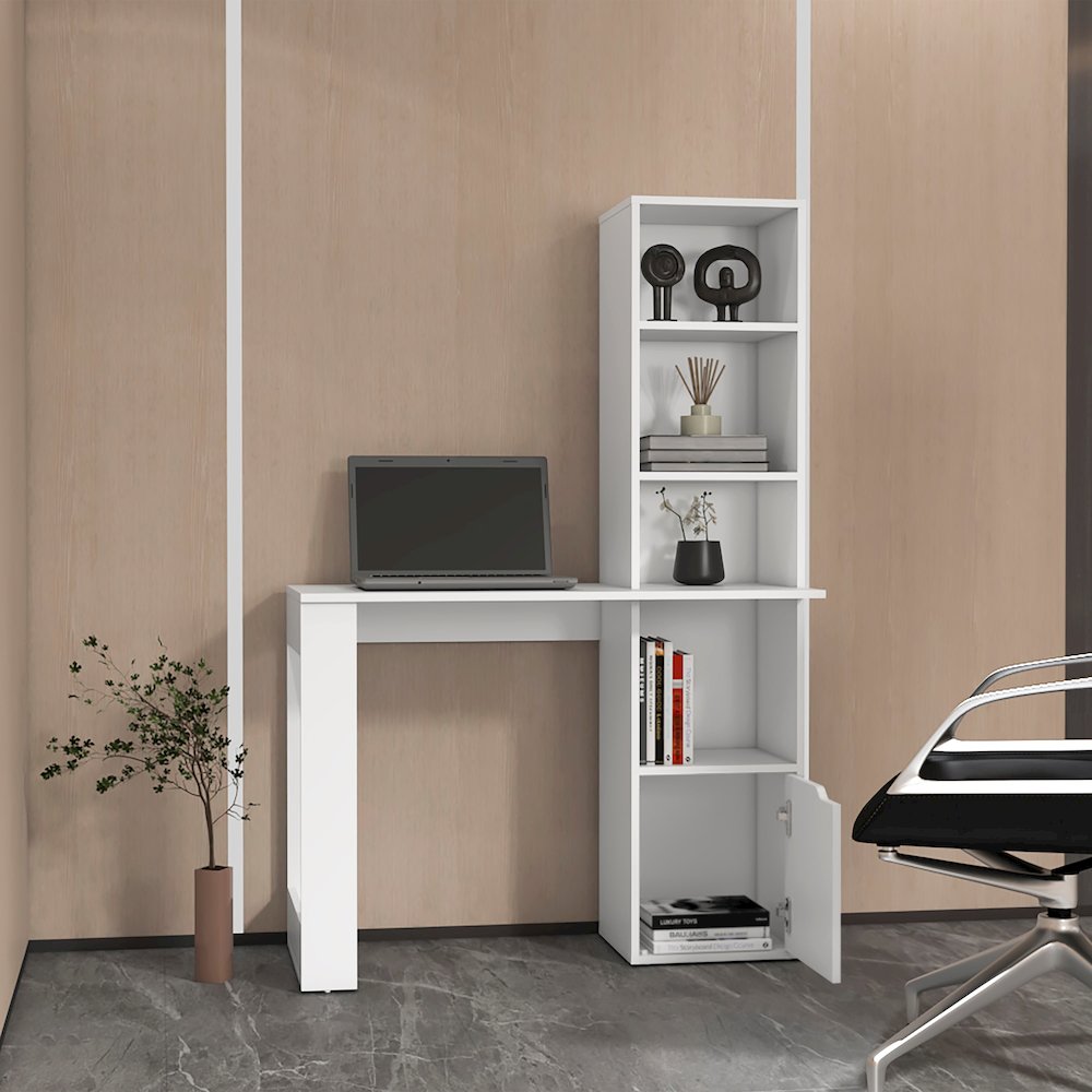 Anson Computer Desk with 4-Tier Bookcase and 1-Door Cabinet. Picture 8