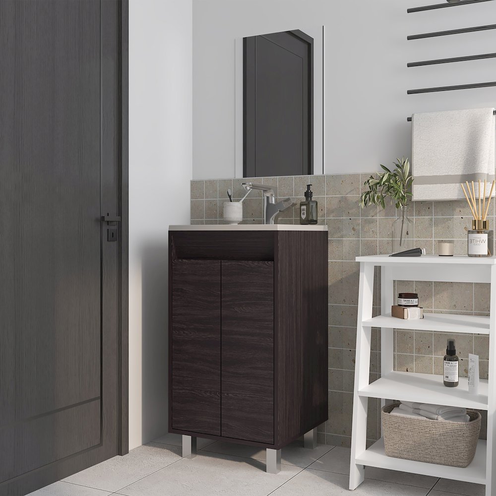 Saratoga Bathroom Cabinet with  2 Doors, White. Picture 4