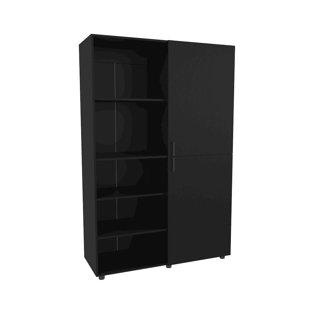Ollie 2-Door Wardrobe with Open Storage,Wengue. Picture 1