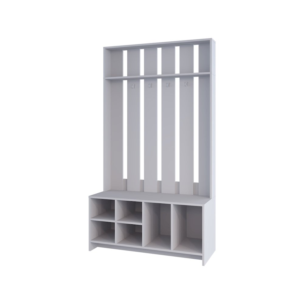 Van Hall Tree in Melamine, Open Storage y Coat Space, Smoke. Picture 1