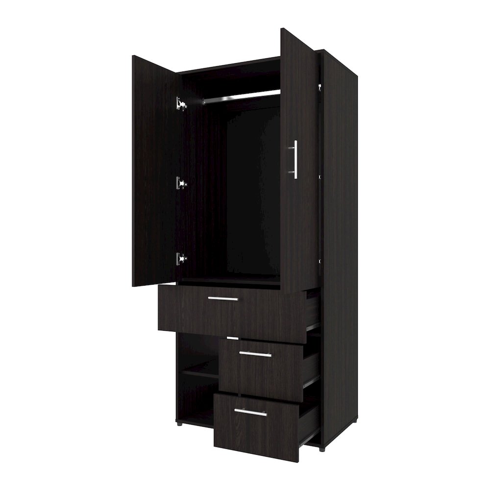 Care Free Multi-Storage Wardrobe with Rod and Shelving, Wenge. Picture 3