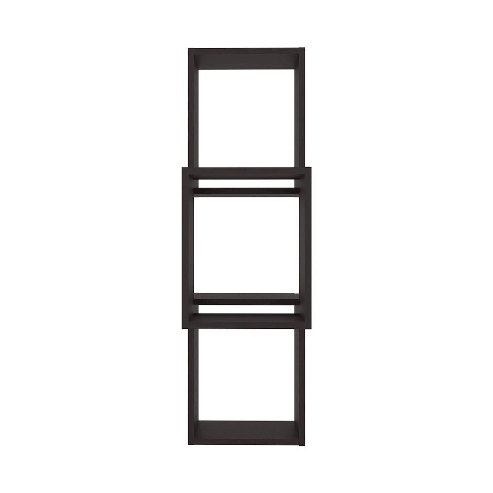 Stormi Wall-Mounted Geometric Shelf Unit, Wenge. Picture 4