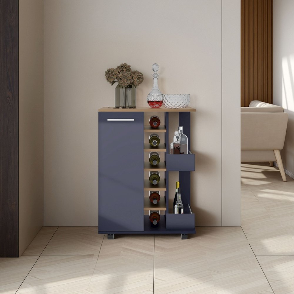 Carefree bar cabinet, bottle racks, double side shelves, modern design. Picture 7