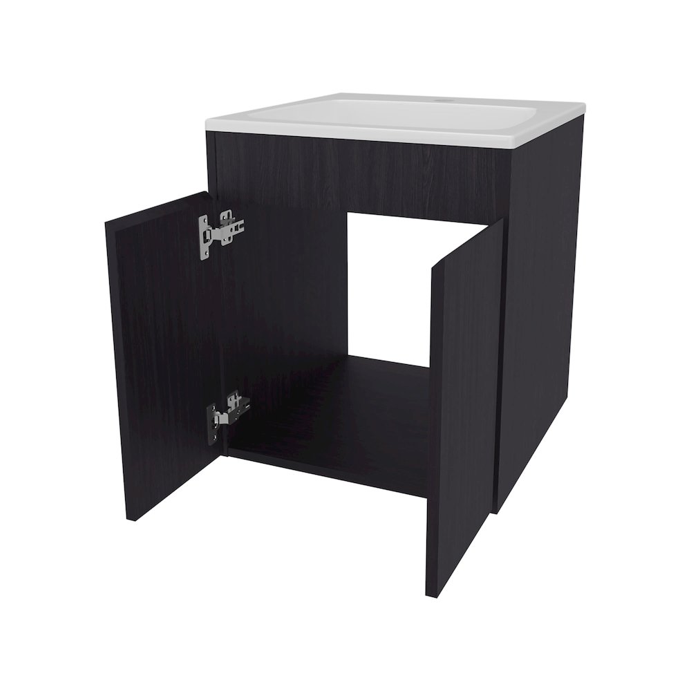 Shoshoni Bathroom Vanity with two Doors, Wengue. Picture 6