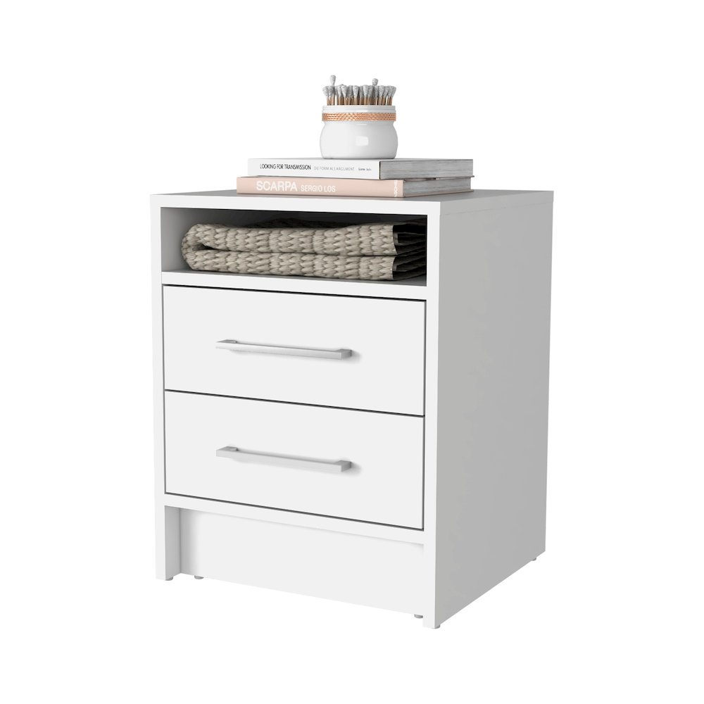 Eastover Nightstand 2.0 in melamine with two drawers. Picture 4