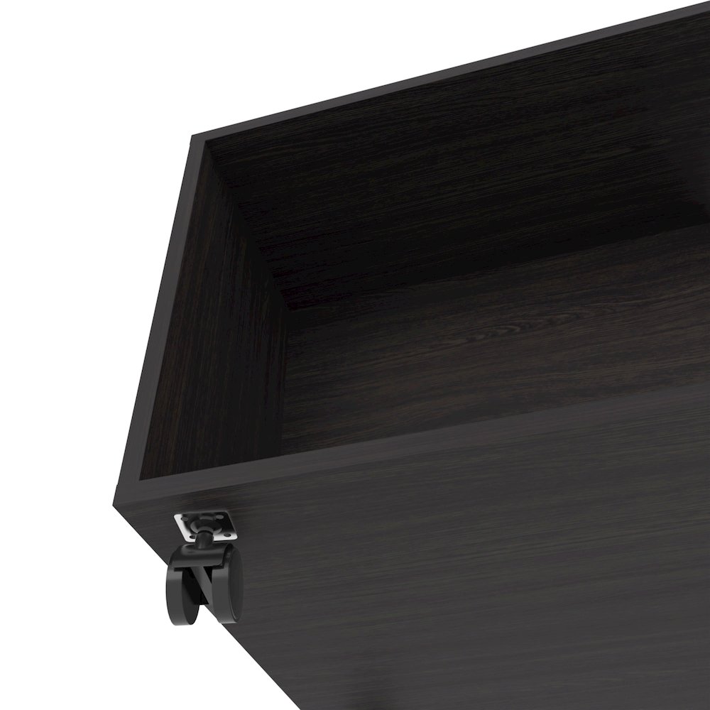 Gu Oidak Coffee Table with Open Storage and Caster Wheels, Wengue. Picture 6