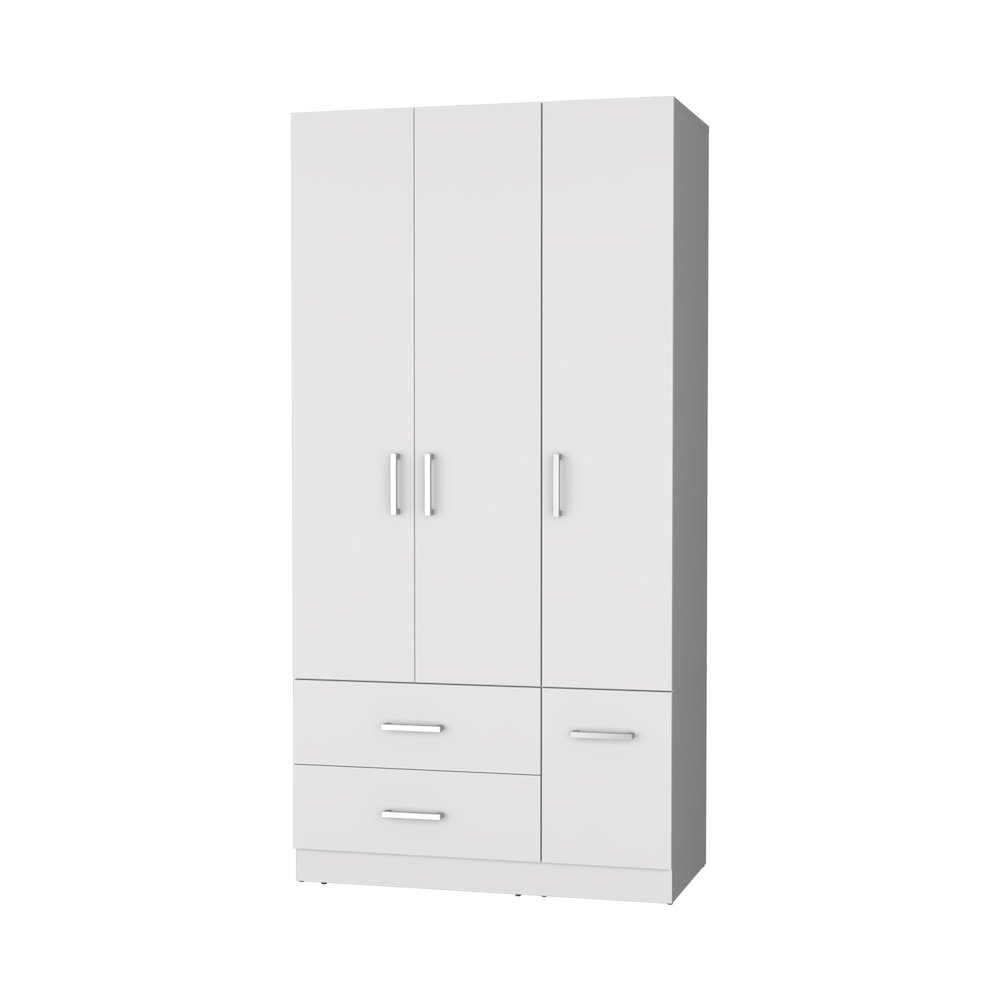 Douglas Armoire in melamine, two drawers, hanging rod and 4 doors.. Picture 1