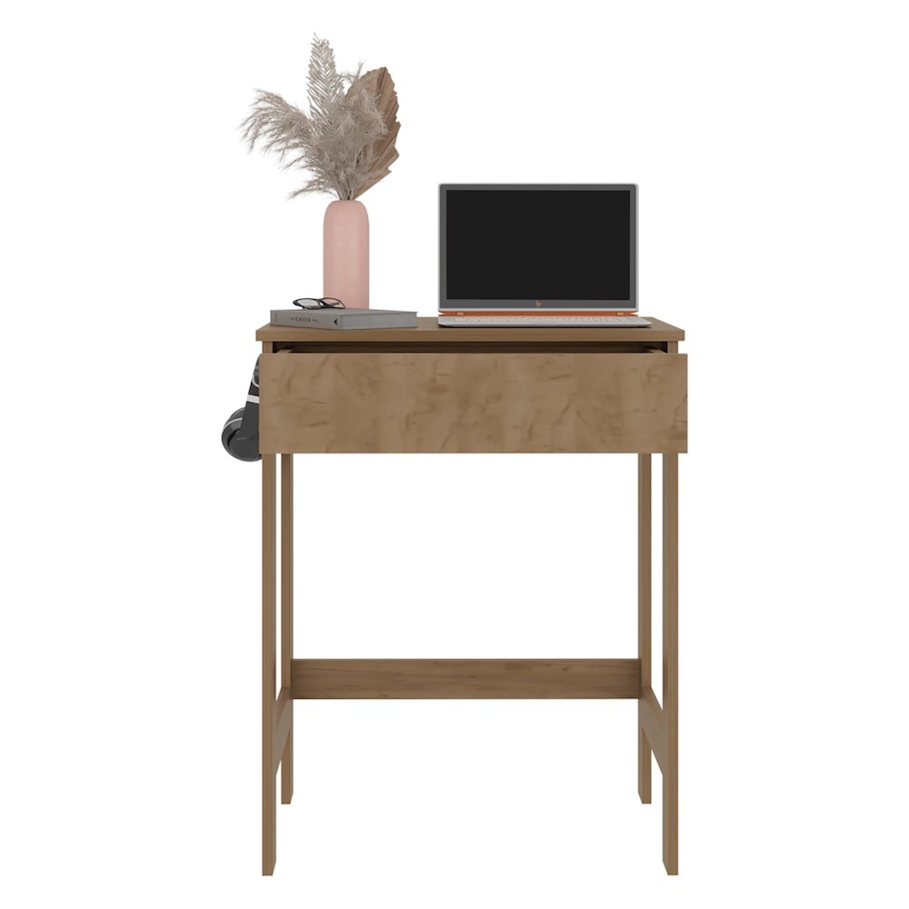 Minimalist Desk,  sturdy frame with lower support bar, Light Oak.. Picture 2