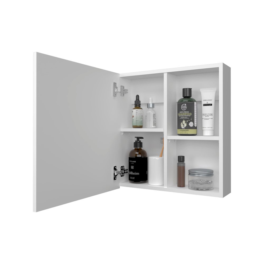 Morenci Medicine Cabinet With Included Mirror And 1 Door, White. Picture 4