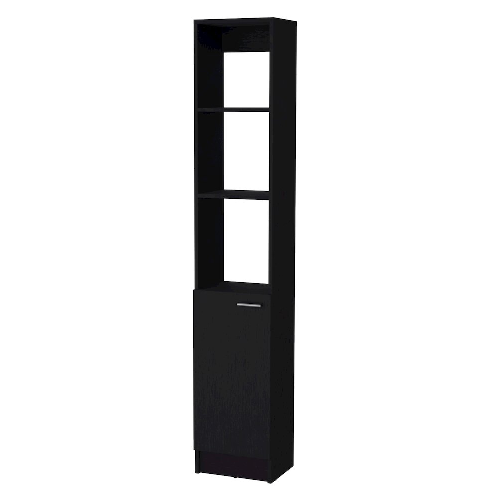 Brenda Linen Cabinet with 1 door, 3 open shelves and 2 hidden shelves. Picture 1