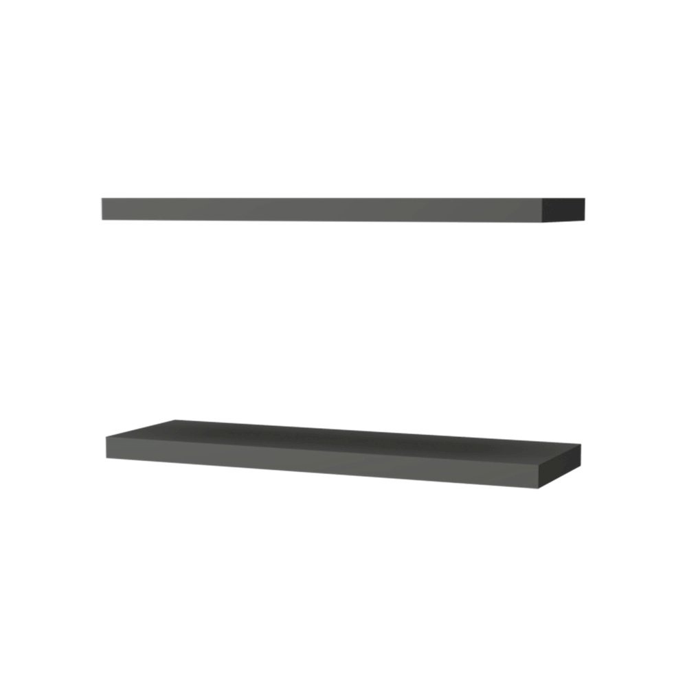 Iva Floating Shelf in Melamine x2, Matt Grey. Picture 4