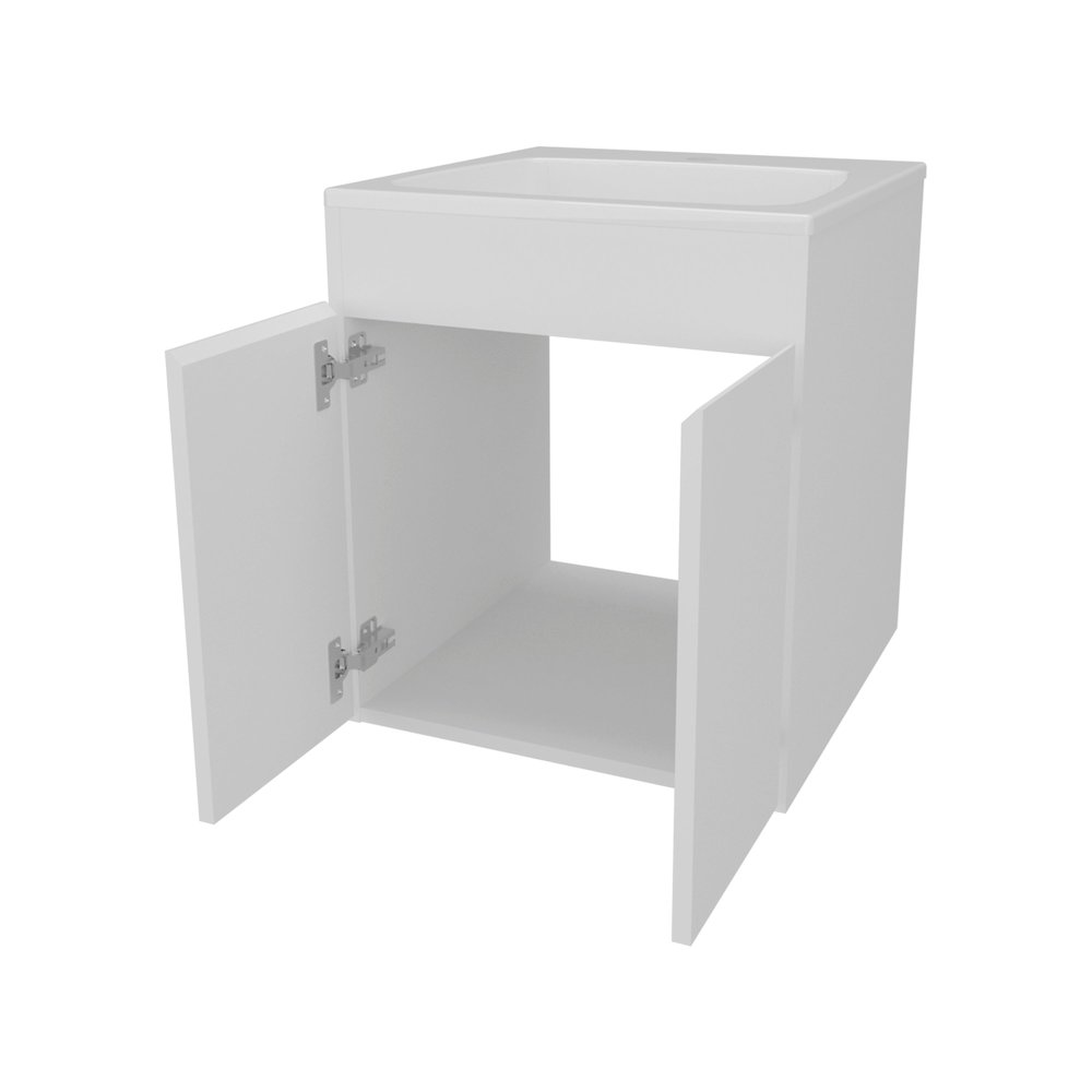 Shoshoni Bathroom Vanity with two Doors, White. Picture 6