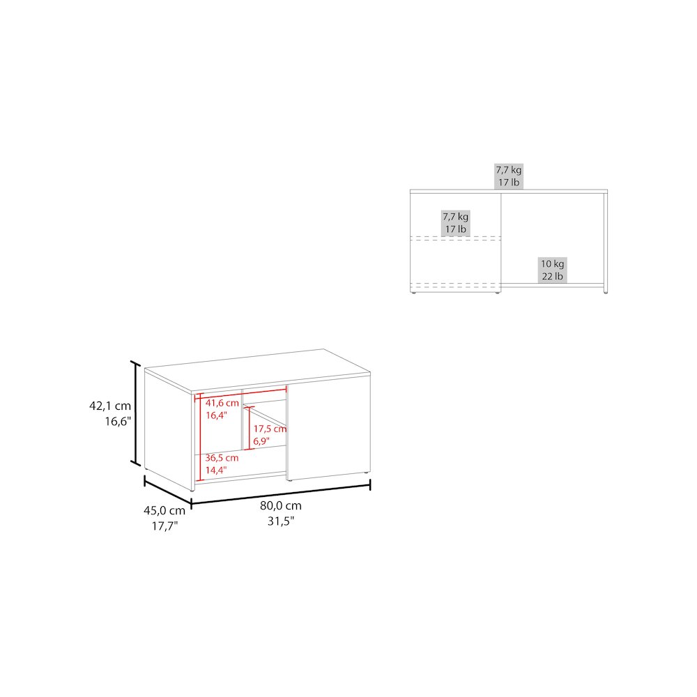 Kaibito Coffee Table with Open Storage, White+ Natural Oak. Picture 2