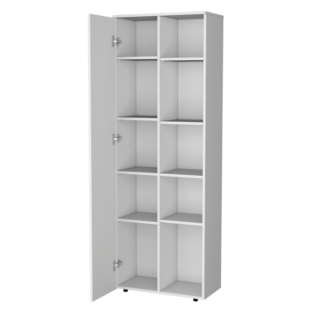 Harman Multistorage Kitchen Pantry with 1 door and 5 open shelves, White. Picture 3