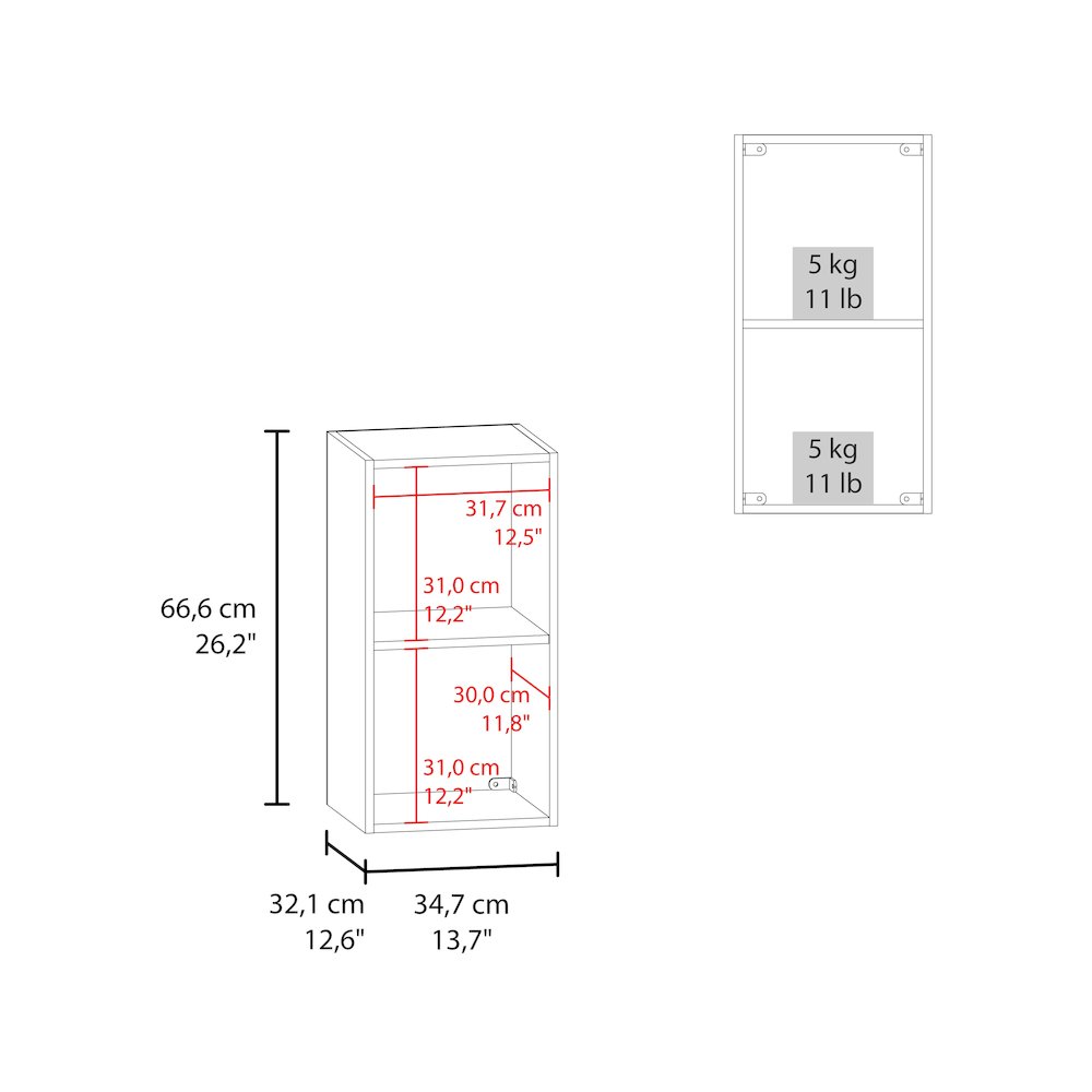 Wall-Mounted Bathroom Cabinet with Hidden Storage and Open Compartment, White. Picture 2