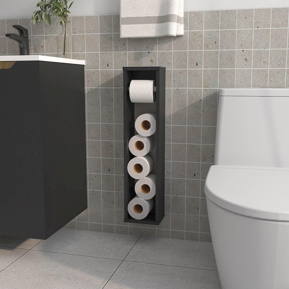 Supai Toilet Paper Holder in Melamine, Wenge. Picture 7