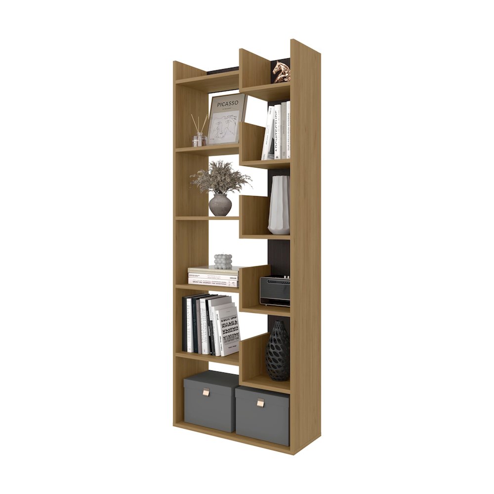 Perry Bookcase in Melamine with Open Storage, White. Picture 4