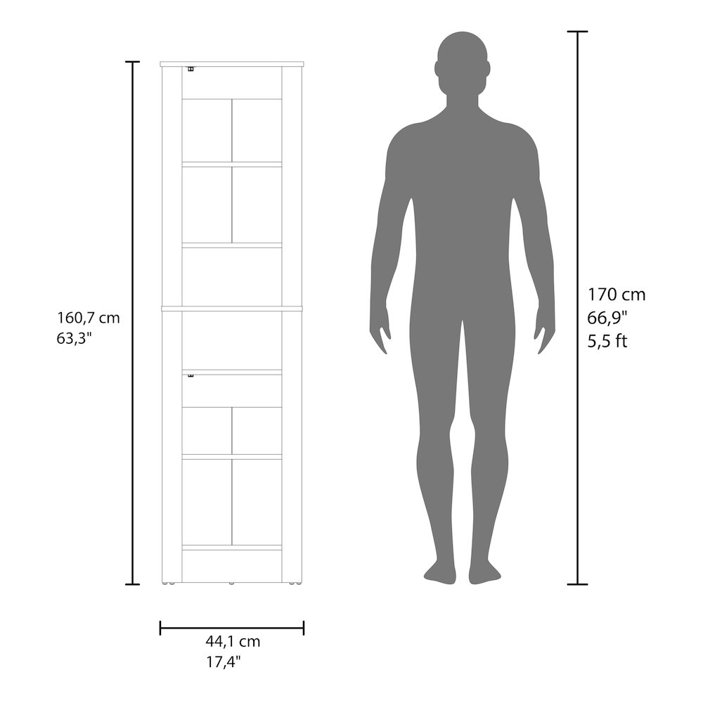 Tall Stylish Cabinet, Bathroom Organizer with Closed Compartments, Wenge. Picture 5