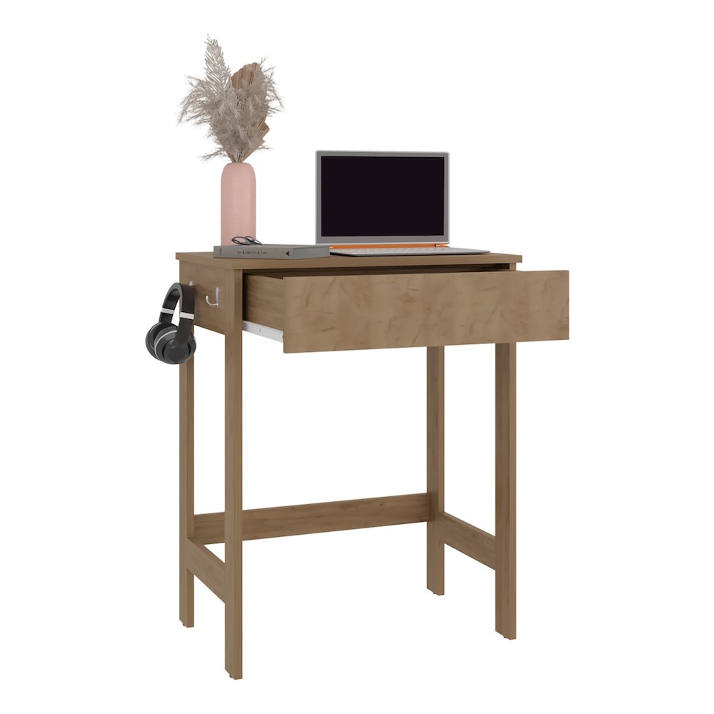 Minimalist Desk,  sturdy frame with lower support bar, Light Oak.. Picture 3