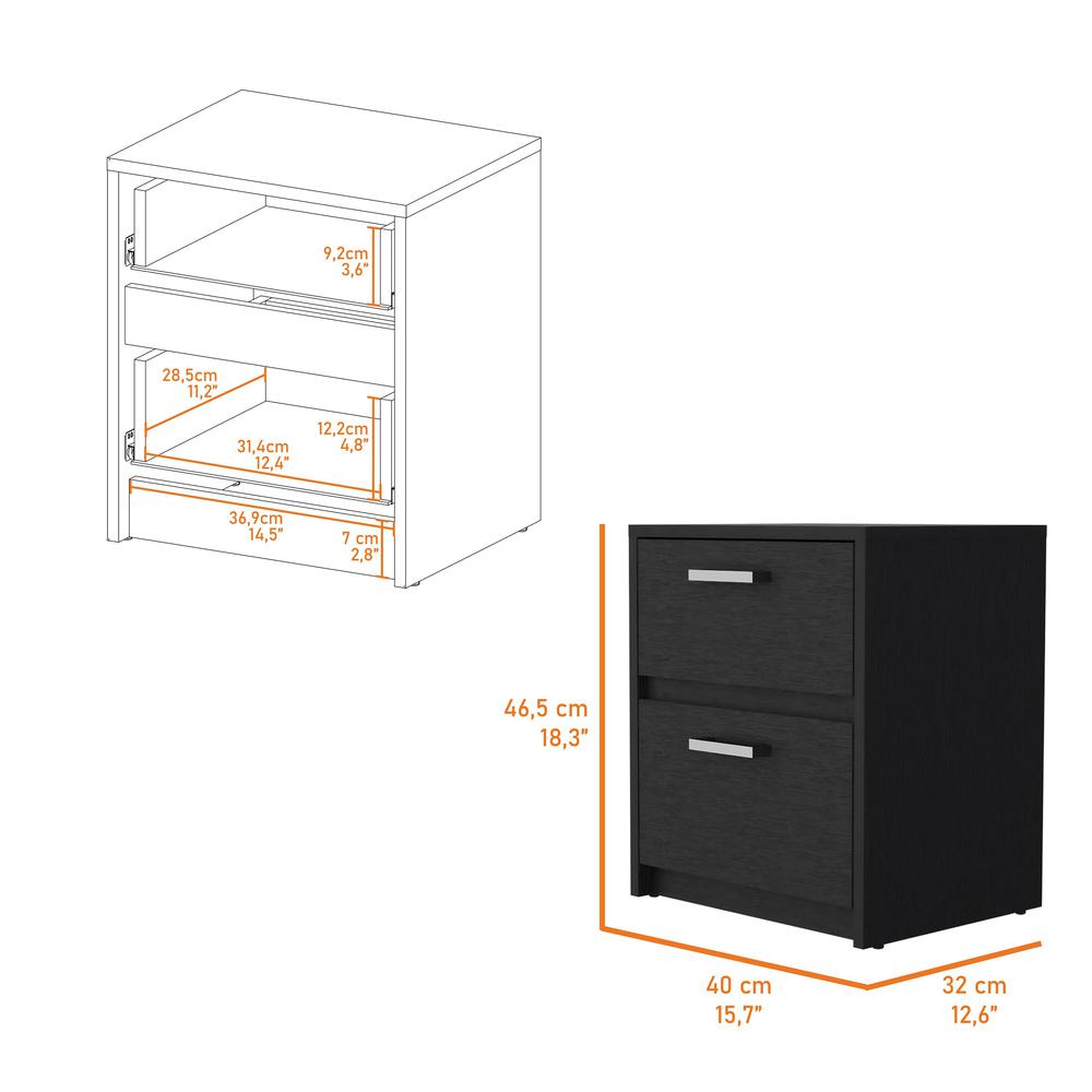 Myrtle 2 Drawers Nightstand. Picture 3