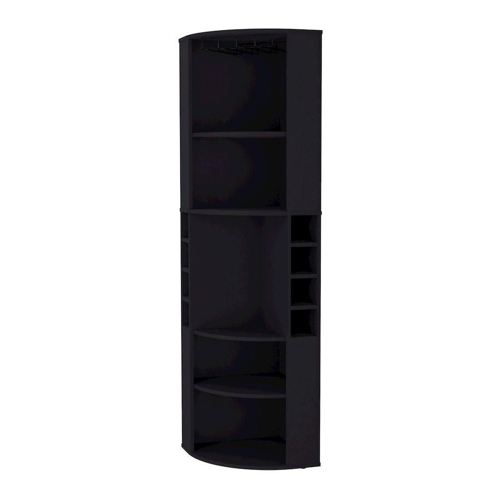 Clifton Corner Bar Cabinet, with 5 shelves,Cup Hange, Wenge. Picture 1