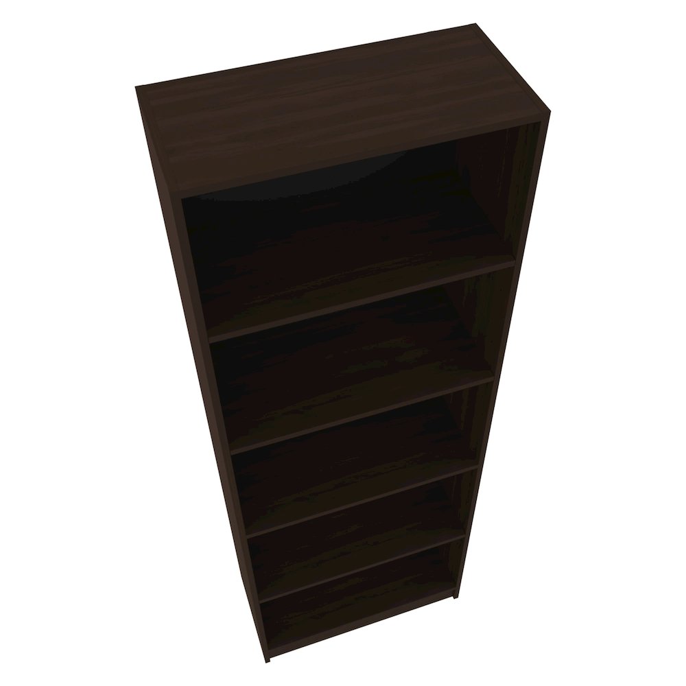 Dam Bookcase with Open Storage and 5 Shelves, Stained Walnut. Picture 6