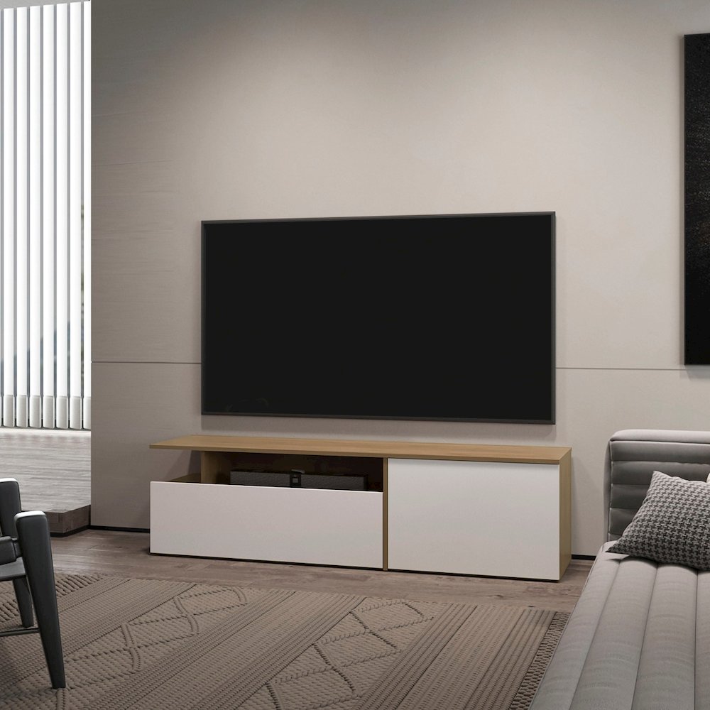 Dilkon TV Stand with Drop-Down Door, Hinged Door. Picture 4