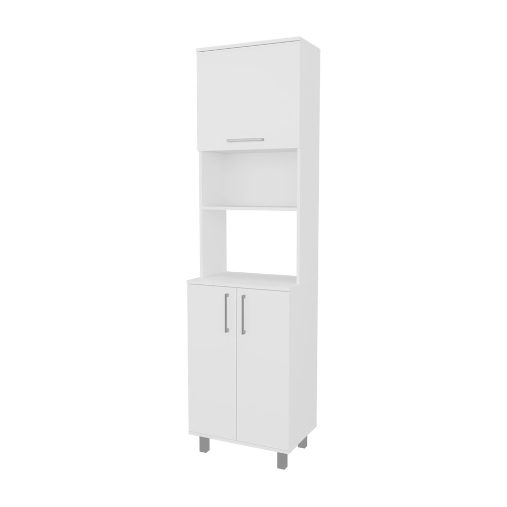 Kayenta Kitchen Pantry with 2 Pneumatic Door, Open Storage, and Bottom Cabinet. Picture 1