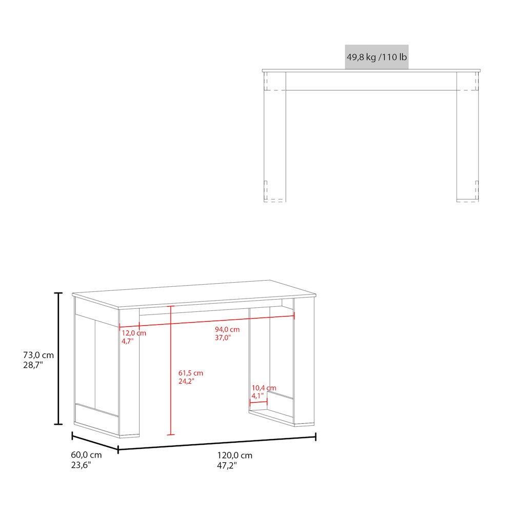 Aurora Writing Computer Desk with Ample Work Surface, Wengue. Picture 2