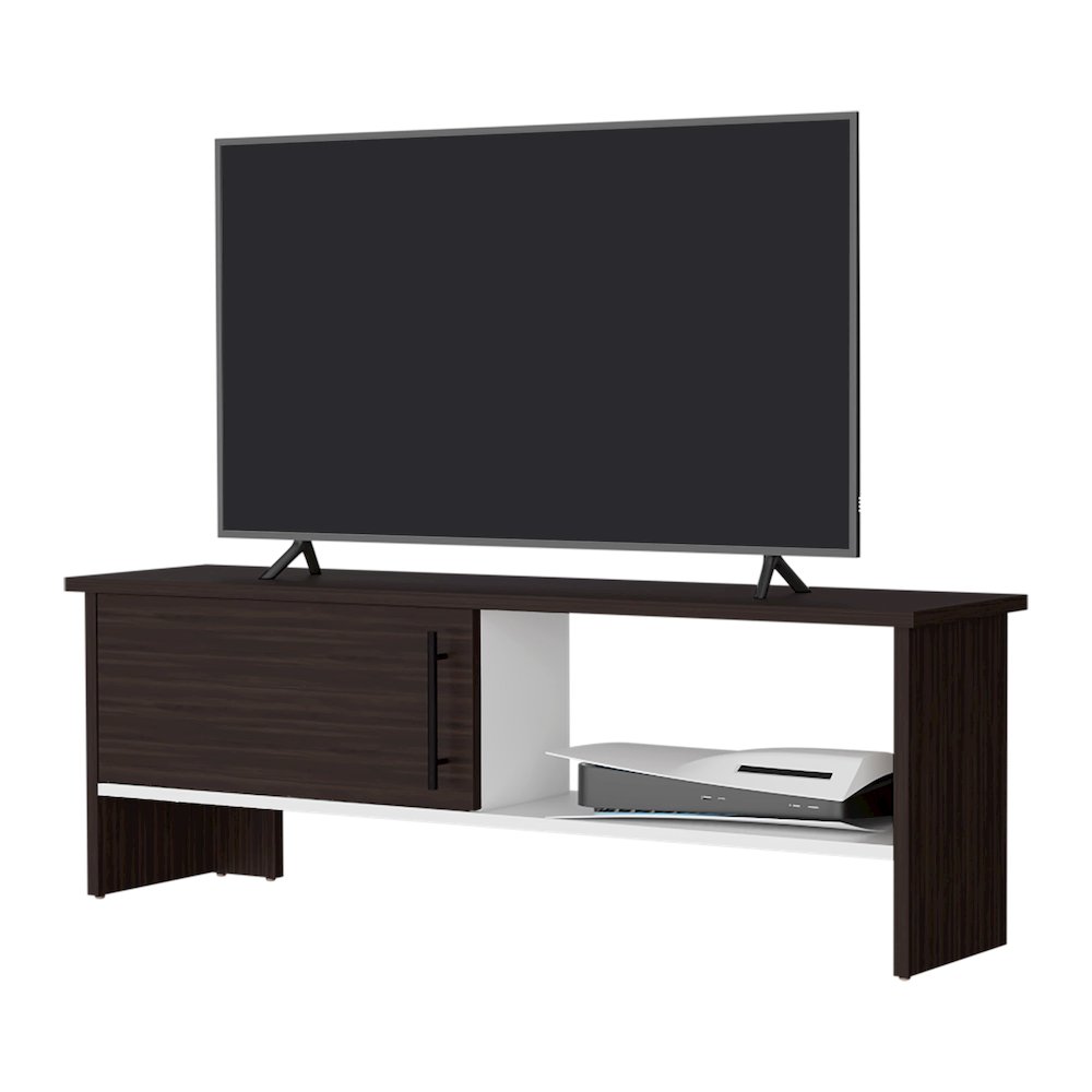 Rock Point Entertainment Center with a Door and Open Storage. Picture 8