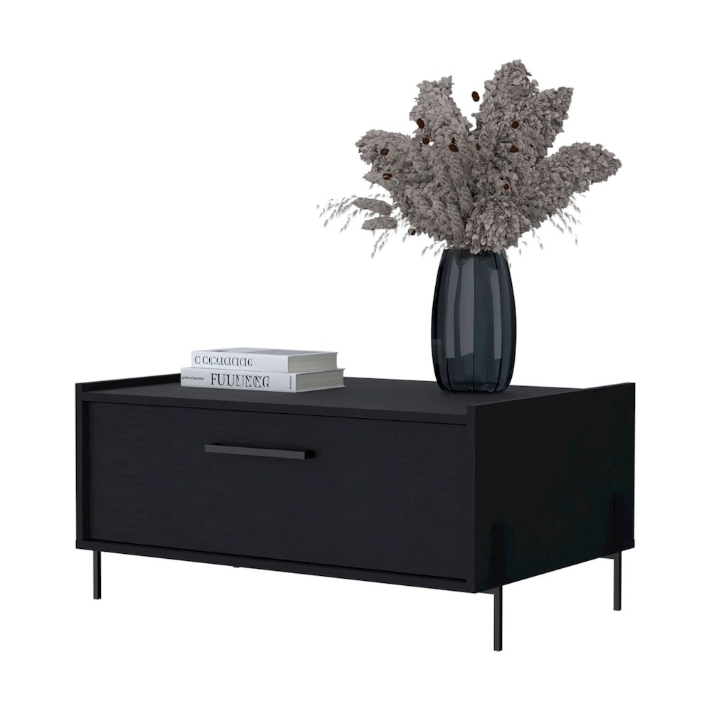 Glendale Coffee Table with Flip-Down Door in Melamine, Wenge. Picture 7
