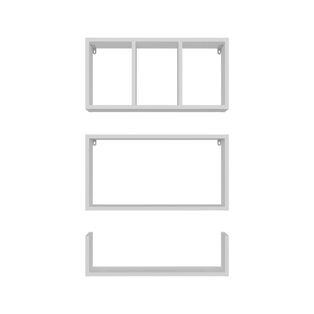Wall Mounted Floating Shelves, Set of 3 Rectangular Display Racks. Picture 2