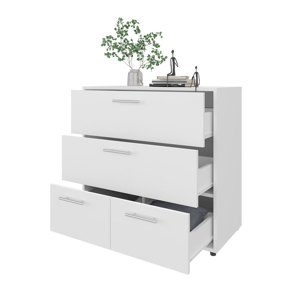 Oto Dresser with 4 Spacious Drawers, White. Picture 5