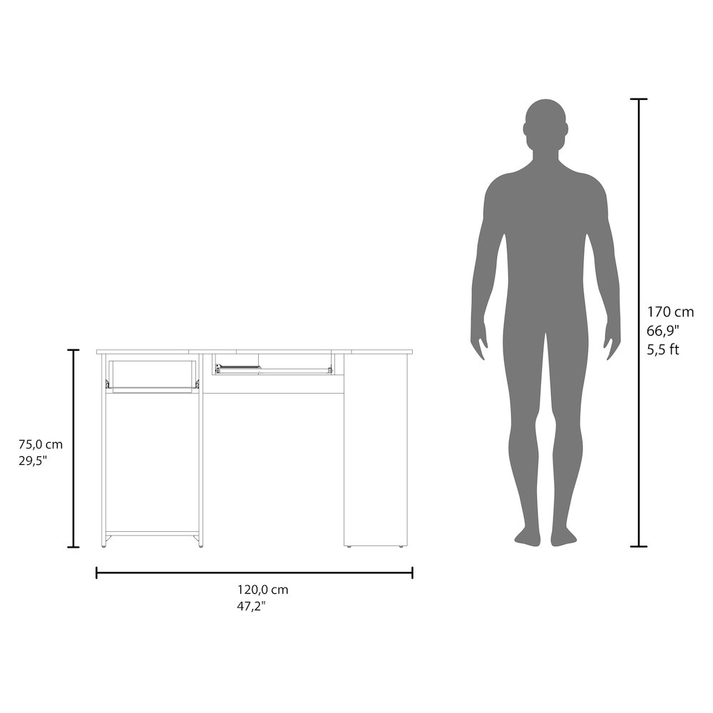 Corner Computer Desk, L-Shaped Home Office Desk with Drawer, Shelves. Picture 6