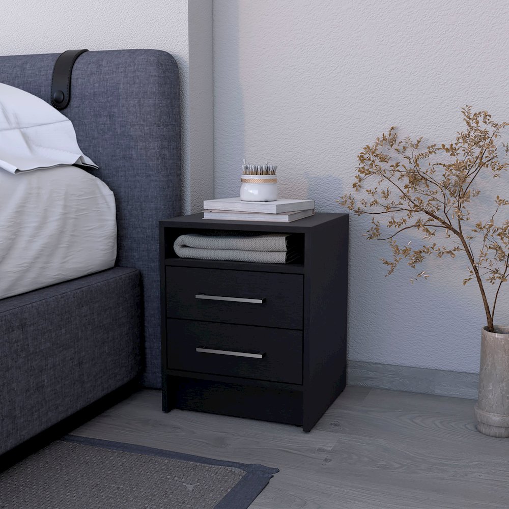 Eastover Nightstand 2.0 in melamine with two drawers. Picture 2
