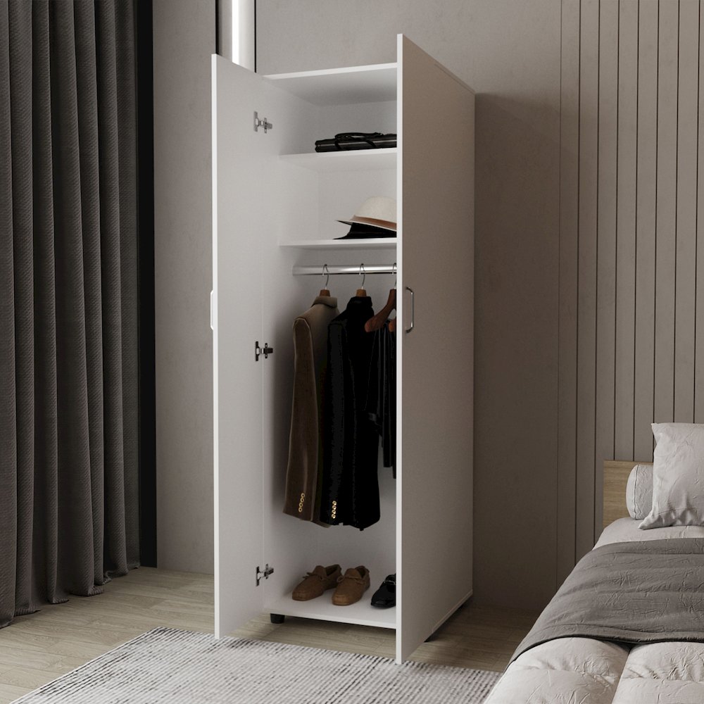 Pisinemo Armoire with 2 Doors and Hanging Rod, White. Picture 3
