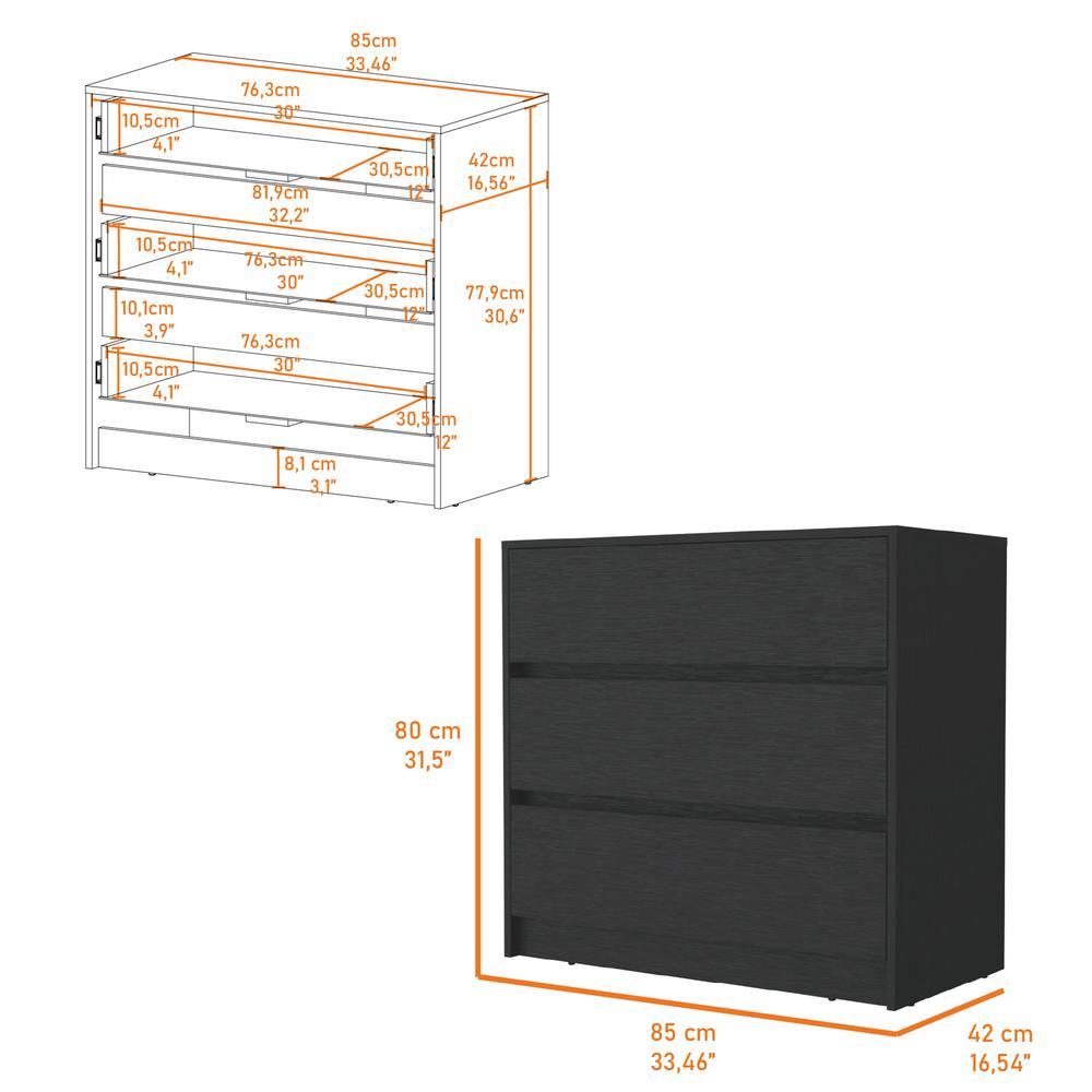 Avra 3 Drawer Dresser. Picture 3