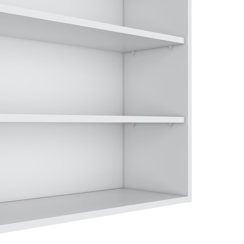Chinle Wall Cabinet in Melamine with Open Storage, White. Picture 5