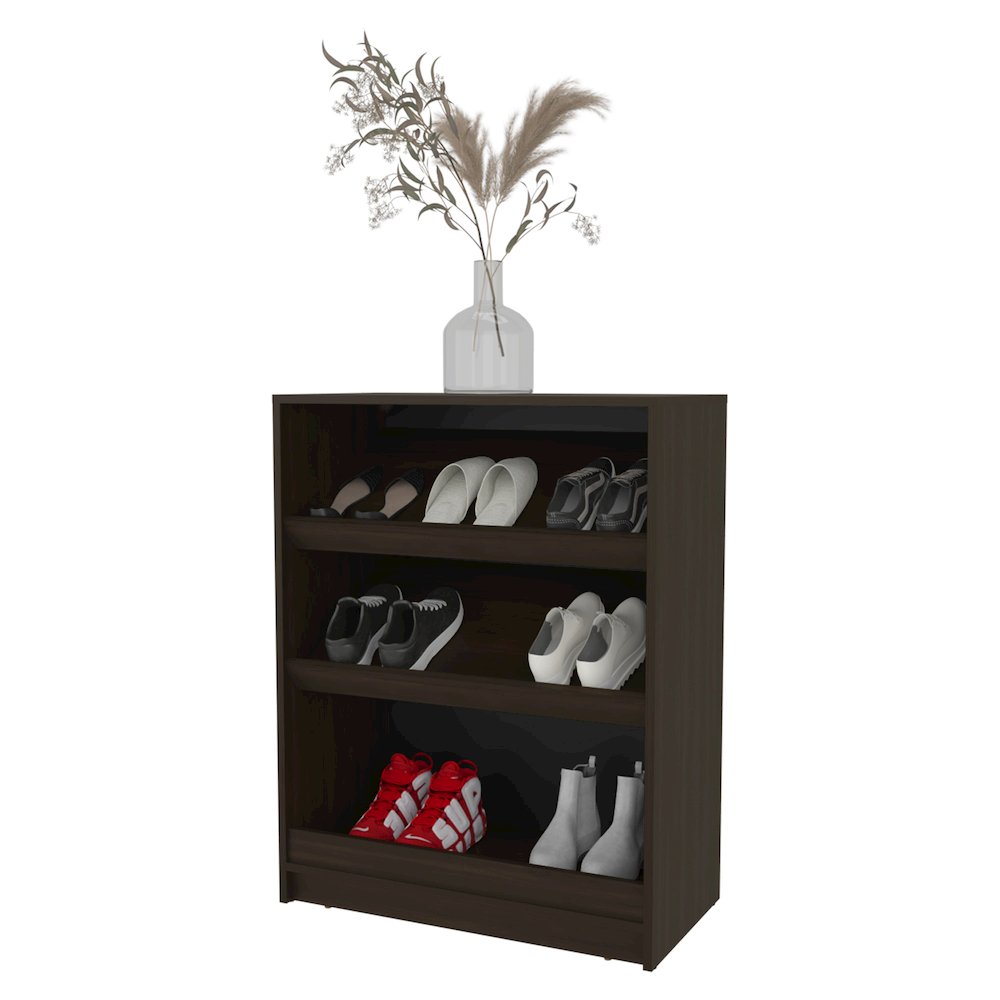 Oatman Shoe Rack with Open Storage, Wengue. Picture 3