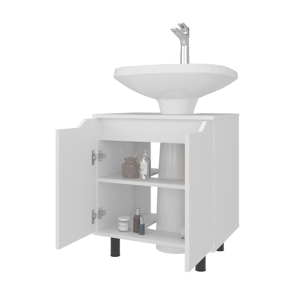Bathroom Vanity Cabinet for Pedestal Sink – Freestanding Storage Unit,White. Picture 3