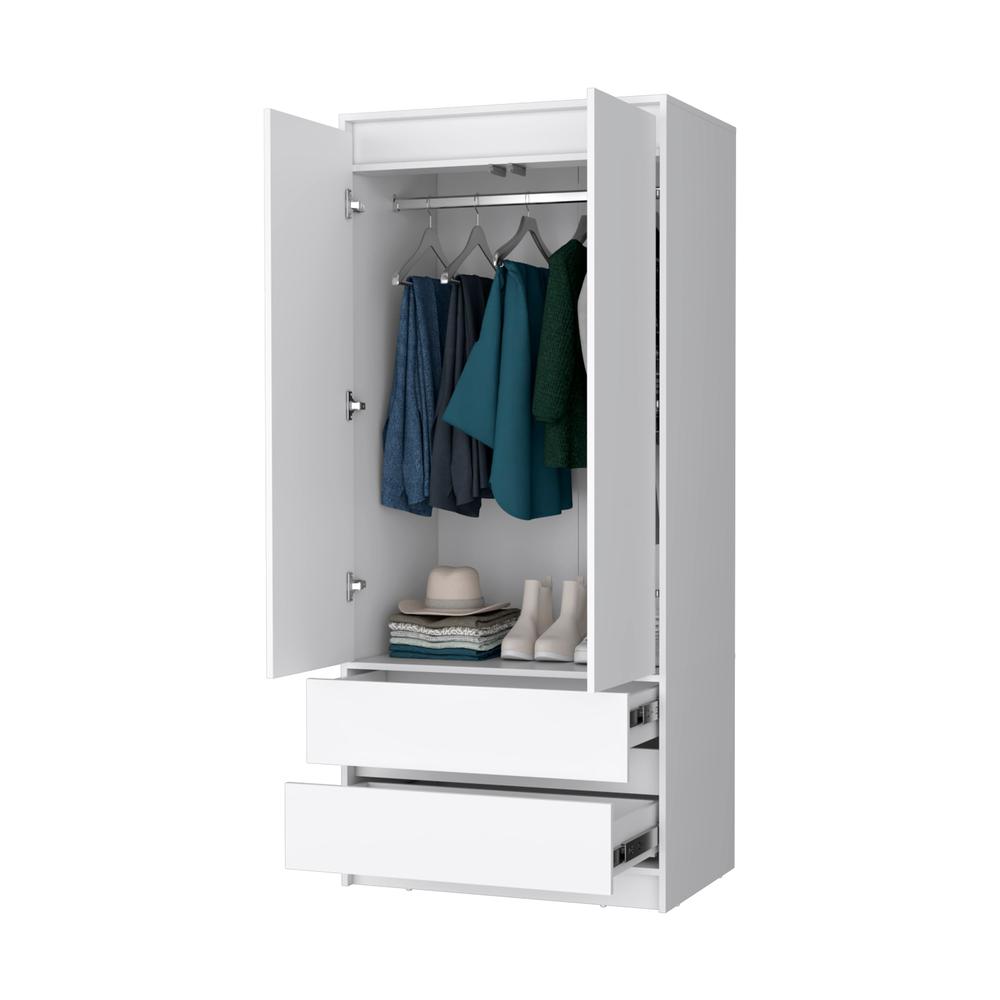 Avra 2 Drawers Armoire, 2-Door, Hanging Rod. Picture 6