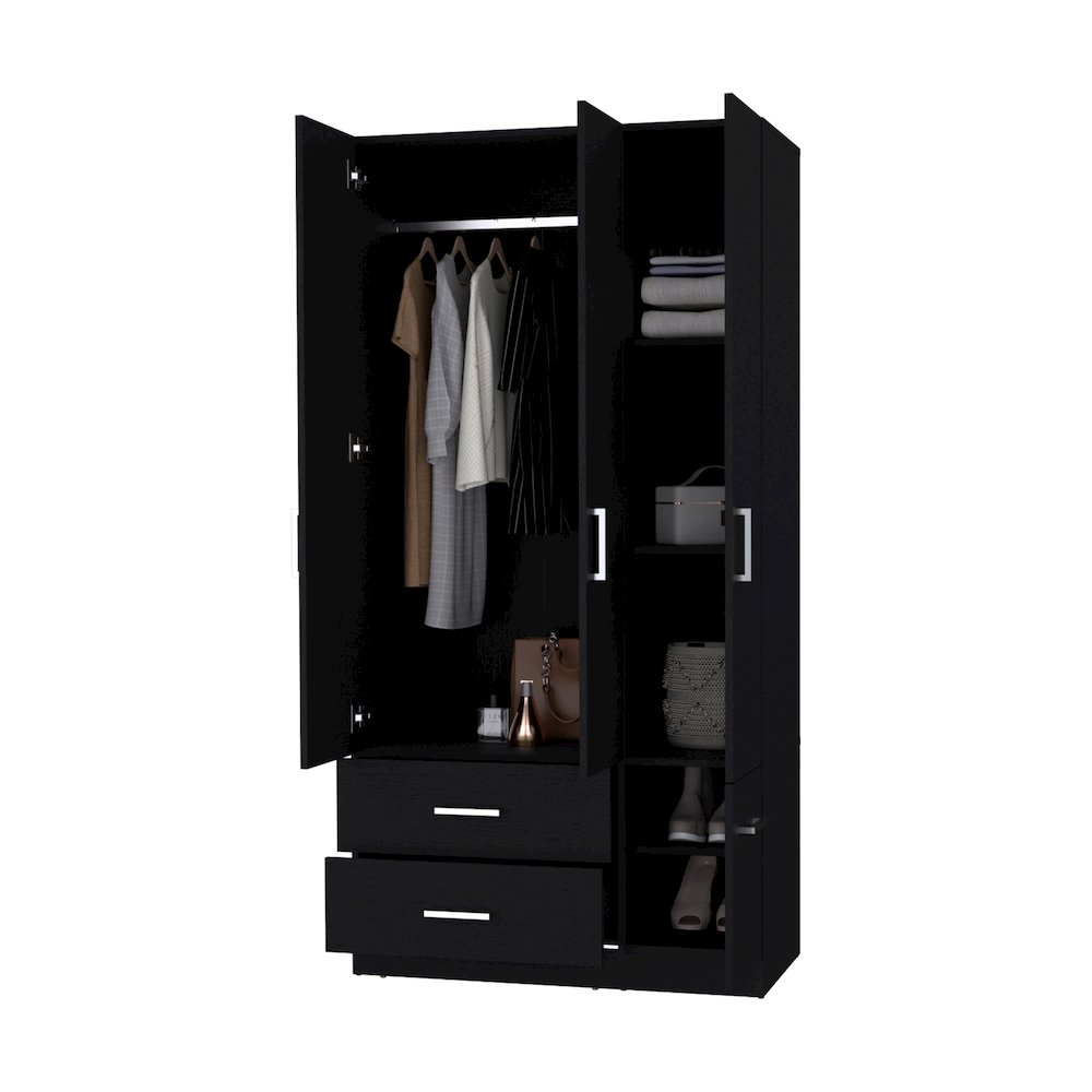 Douglas Armoire in melamine, two drawers, hanging rod and 4 doors.. Picture 6