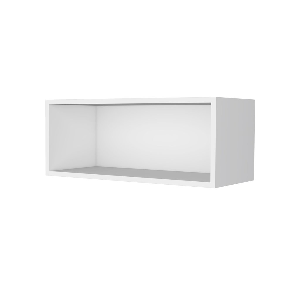 Hard Rock Wall Cabinet in Melamine with Open Storage, Wenge. Picture 4