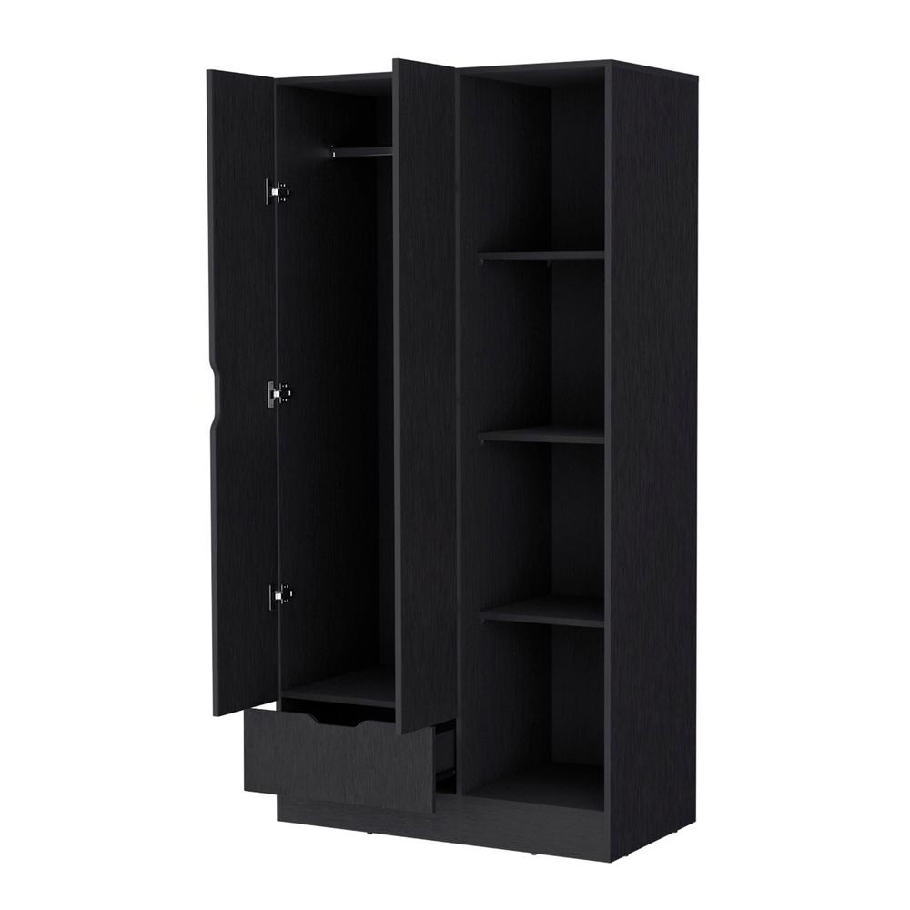 Redmond Armoire with Single Drawer, 4 Storage Shelves and Hanging Rod. Picture 5