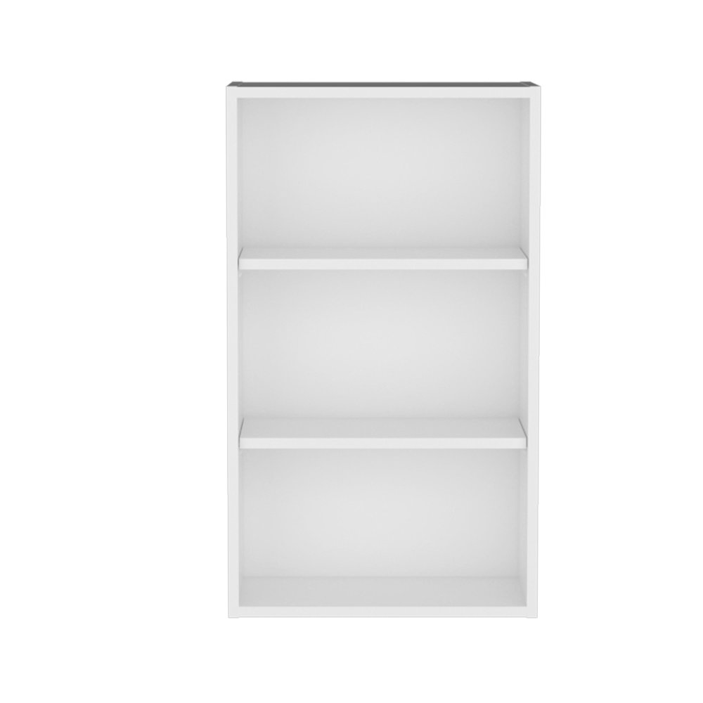 Guadalupe Wall Cabinet in Melamine with Open Storage, White. Picture 1