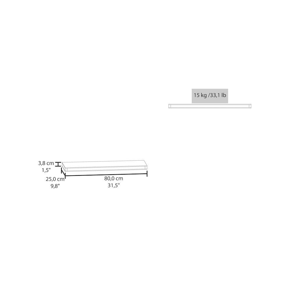 Iva Floating Shelf in Melamine x2,Gray Walnut. Picture 6