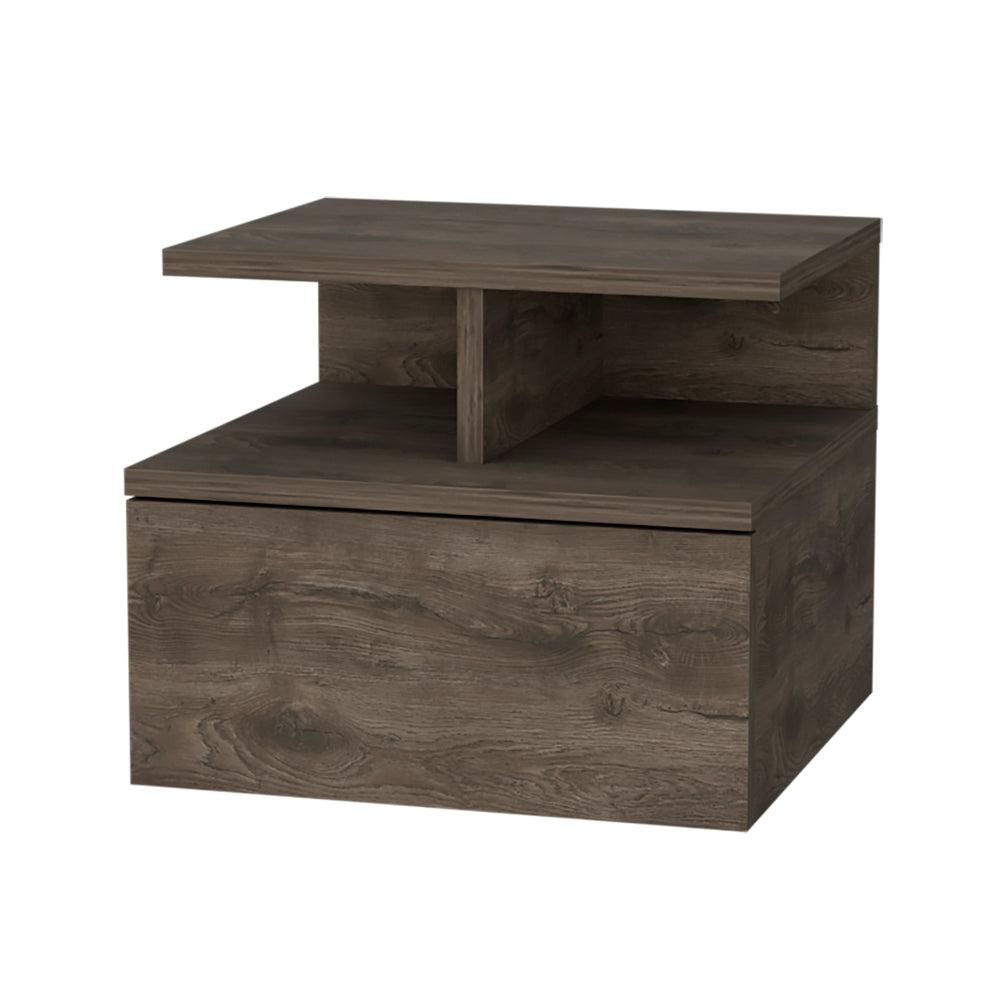 Augusta Floating Nightstand with 2-Tier Shelf and 1-Drawer. Picture 1
